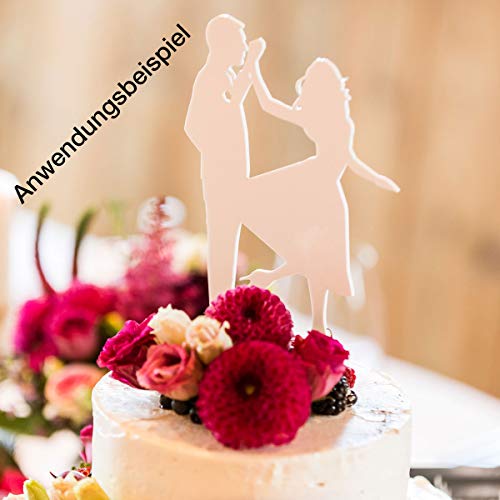 Dankeskarte.com Cake Topper bicicleta – para la tarta de boda – Cristal acrílico blanco – XL – Decoración para tartas, tartas, decoración para tartas, boda, decoración para tartas, Mr Mrs