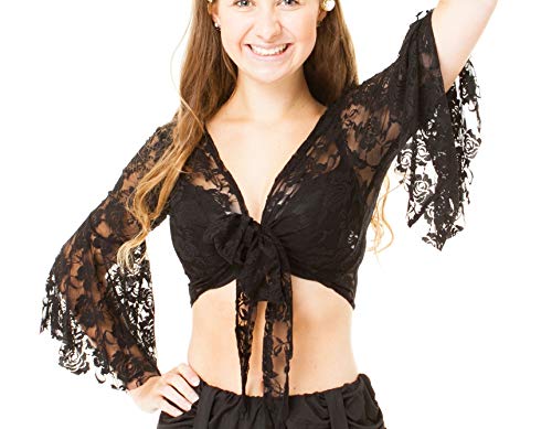 Danze oriental del vientre - Top encaje - talla unica S-M-L - color Negro