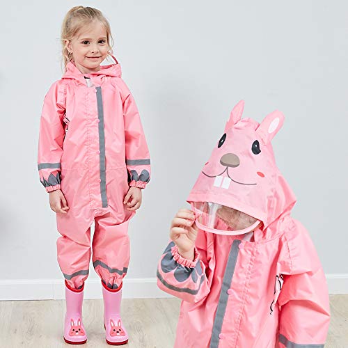Daoba Impermeable Niñas Poncho de Lluvia con Capucha Dibujos Animados al Aire Libre Transpirable Colores Niños Seguridad Advertencia Reflectantes Chubasquero Daoba Impermeable Niñas Poncho de Lluvia con Capucha Dibujos Animados al Aire Libre Transpirable Colores Niños Seguridad Advertencia Reflectantes Chubasquero