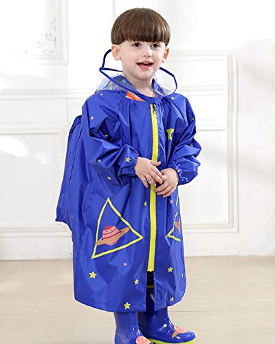 Daoba Niños Impermeables Capa de Lluvia para Niñas con Mochila Posición Escuela Viaje para 2-10 Años Colorear Chubasquero Daoba Niños Impermeables Capa de Lluvia para Niñas con Mochila Posición Escuela Viaje para 2-10 Años Colorear Chubasquero