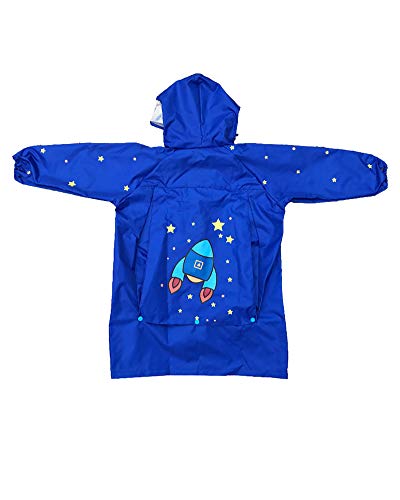 Daoba Niños Impermeables Capa de Lluvia para Niñas con Mochila Posición Escuela Viaje para 2-10 Años Colorear Chubasquero