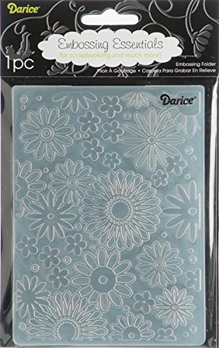 Darice Carpetas de estampación, Plantilla Estampado de Flores, Plastic, 8.5x5.3x0.11 Inches