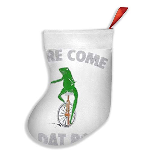 Dat Boi Here Come Dat - Medias navideñas de 16.5 pulgadas, decoraciones de felpa para celebrar en familia, decoración de temporada, adorno de árbol, decoración de fiesta, cuerda colgante para regalo