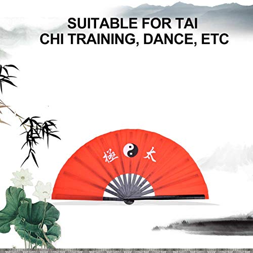 DAUERHAFT Abanico de Tela de Seda de bambú de Kung Fu de Artes Marciales de Tai Chi, Ventilador de Rendimiento de Entrenamiento de práctica de Baile Ligero y Duradero con Pintura Delicada(Palo Negro) DAUERHAFT Abanico de Tela de Seda de bambú de Kung Fu de Artes Marciales de Tai Chi, Ventilador de Rendimiento de Entrenamiento de práctica de Baile Ligero y Duradero con Pintura Delicada(Palo Negro)
