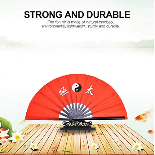 DAUERHAFT Abanico de Tela de Seda de bambú de Kung Fu de Artes Marciales de Tai Chi, Ventilador de Rendimiento de Entrenamiento de práctica de Baile Ligero y Duradero con Pintura Delicada(Palo Negro) DAUERHAFT Abanico de Tela de Seda de bambú de Kung Fu de Artes Marciales de Tai Chi, Ventilador de Rendimiento de Entrenamiento de práctica de Baile Ligero y Duradero con Pintura Delicada(Palo Negro)