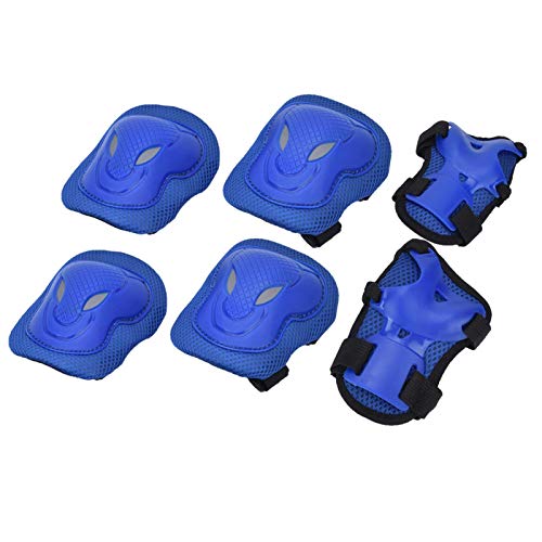 DAUERHAFT Equipo de protección Duradero para Patines de Ruedas Juego de Equipo de protección para Adultos Absorbe el Sudor, entusiastas del Patinaje Extremo, entusiastas del Patinaje(Blue)