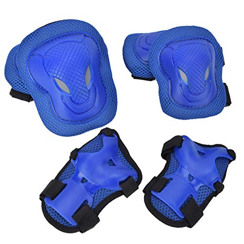 DAUERHAFT Equipo de protección Duradero para Patines de Ruedas Juego de Equipo de protección para Adultos Absorbe el Sudor, entusiastas del Patinaje Extremo, entusiastas del Patinaje(Blue)