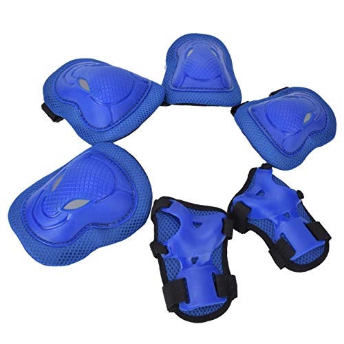 DAUERHAFT Equipo de protección Duradero para Patines de Ruedas Juego de Equipo de protección para Adultos Absorbe el Sudor, entusiastas del Patinaje Extremo, entusiastas del Patinaje(Blue)