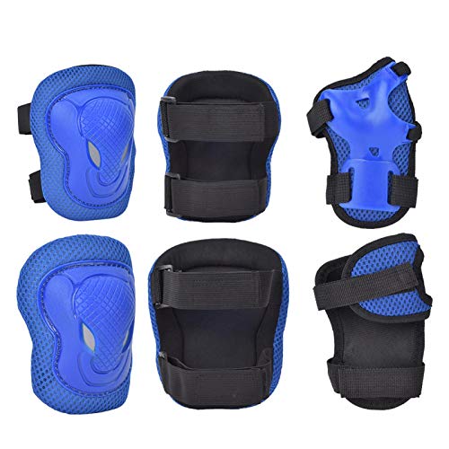 DAUERHAFT Equipo de protección Duradero para Patines de Ruedas Juego de Equipo de protección para Adultos Absorbe el Sudor, entusiastas del Patinaje Extremo, entusiastas del Patinaje(Blue)