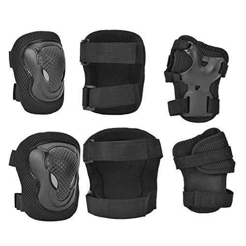 DAUERHAFT Equipo de protección Que Absorbe el Sudor Equipo de protección para Adultos Resistente, Patinaje, entusiastas del Patinaje Extremo(Black)