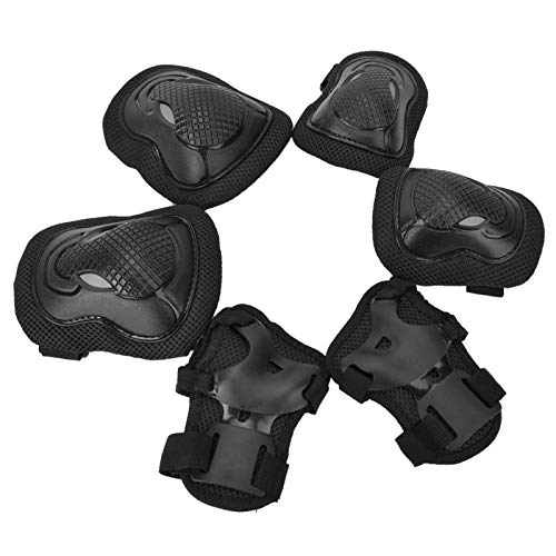 DAUERHAFT Equipo de protección Que Absorbe el Sudor Equipo de protección para Adultos Resistente, Patinaje, entusiastas del Patinaje Extremo(Black)