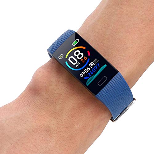 DAUERHAFT Reloj Elegante de la Pulsera de la Pantalla Grande de 1.14inch de la Pulsera Inteligente Impermeable IP67, para iOS 80(Blue)