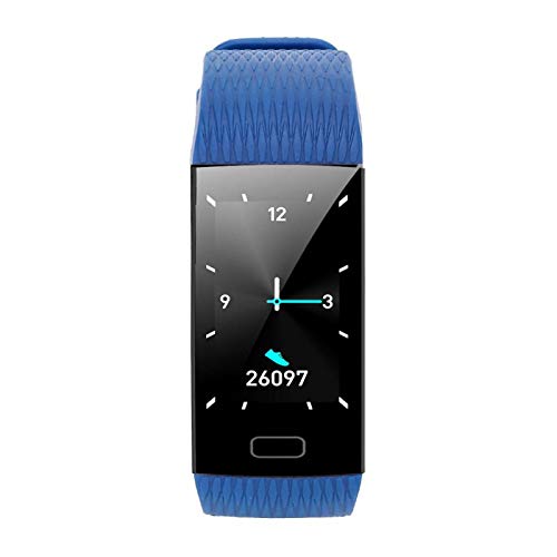 DAUERHAFT Reloj Elegante de la Pulsera de la Pantalla Grande de 1.14inch de la Pulsera Inteligente Impermeable IP67, para iOS 80(Blue)