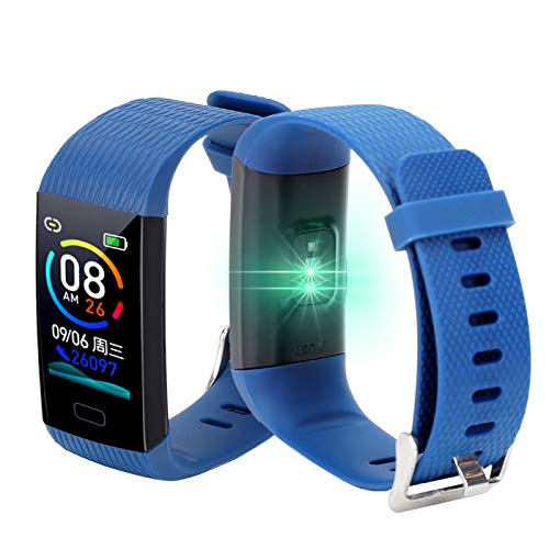 DAUERHAFT Reloj Elegante de la Pulsera de la Pantalla Grande de 1.14inch de la Pulsera Inteligente Impermeable IP67, para iOS 80(Blue)