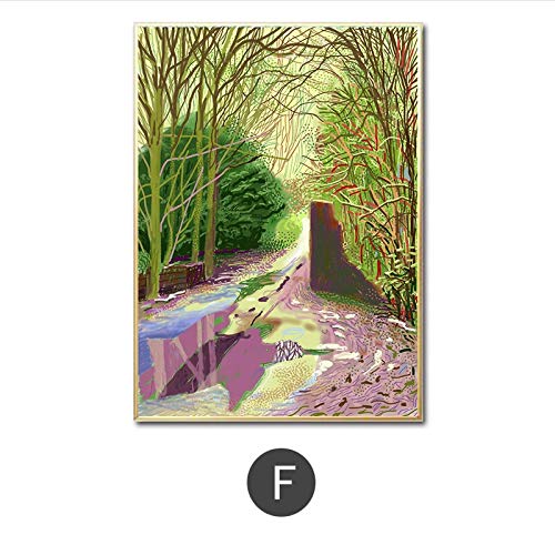 David Hockney La llegada de la primavera en Woldgate East Forest Tree River Paisaje Lienzo abstracto Pintura Impresión Póster Arte de la pared Imagen Sala de estar Decoración del hogar