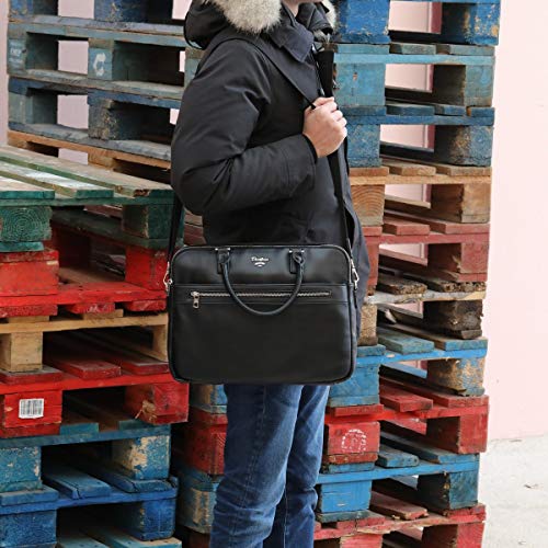 David Jones - Bolso de Mano Business Grande Hombre - Maletín Trabajo Ordenador Portátiles 15,6 Pulgadas - Portadocumentos Bandolera Cuero Genuino - Mensajero PU Piel Negocios Oficina Escuela - Negro David Jones - Bolso de Mano Business Grande Hombre - Maletín Trabajo Ordenador Portátiles 15,6 Pulgadas - Portadocumentos Bandolera Cuero Genuino - Mensajero PU Piel Negocios Oficina Escuela - Negro