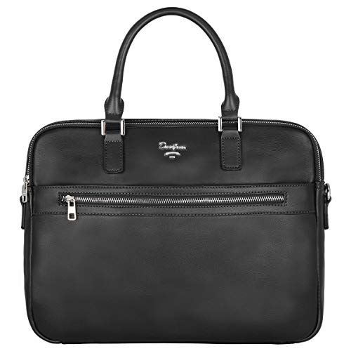 David Jones - Bolso de Mano Business Grande Hombre - Maletín Trabajo Ordenador Portátiles 15,6 Pulgadas - Portadocumentos Bandolera Cuero Genuino - Mensajero PU Piel Negocios Oficina Escuela - Negro David Jones - Bolso de Mano Business Grande Hombre - Maletín Trabajo Ordenador Portátiles 15,6 Pulgadas - Portadocumentos Bandolera Cuero Genuino - Mensajero PU Piel Negocios Oficina Escuela - Negro