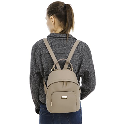 David Jones - Bolso Mochila Mujer Pequeña - Morral Cuero Piel PU Suave - Backpack Daypack Casual Mini Señora Niña - Bolsos de Mano Hombro Viaje Escolar Universidad Colegio Ocio Elegante Moda - Rosa