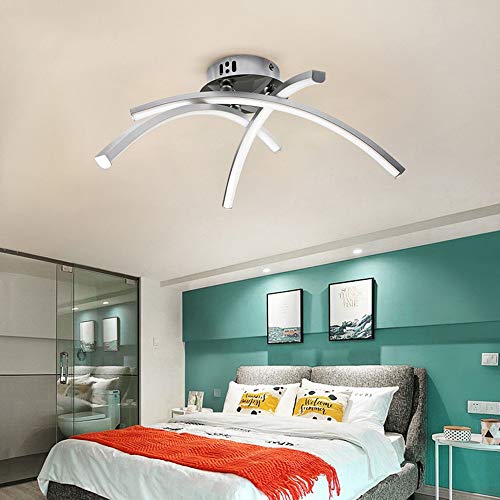 DAXGD Lámpara LED de techo, 21W Plafon LED de Techo Moderna, superficie en forma de horquilla para salón, dormitorio, escalera, pasillo, iluminación de techo, 220 V, Luz blanca fría