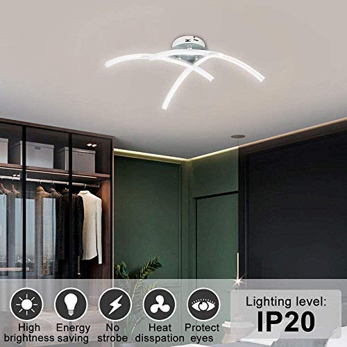 DAXGD Lámpara LED de techo, 21W Plafon LED de Techo Moderna, superficie en forma de horquilla para salón, dormitorio, escalera, pasillo, iluminación de techo, 220 V, Luz blanca fría