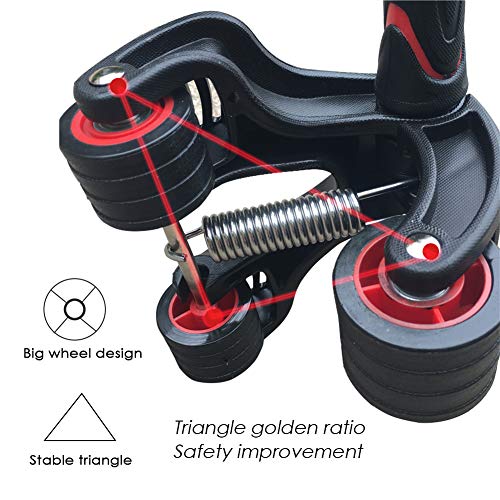 DAXINYANG Rodillo Plegable de la Rueda del Rodillo del músculo Abdominal de la Rueda Rueda Plegable Rodillo casero del Gimnasio para el Entrenamiento y el Entrenamiento de la Base con la Rodillera