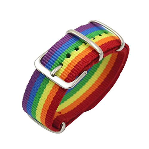 DAyan Rainbow Canvas Woven Bracelet Balistic Nylon Watch Bands Correa de repuesto de bucle