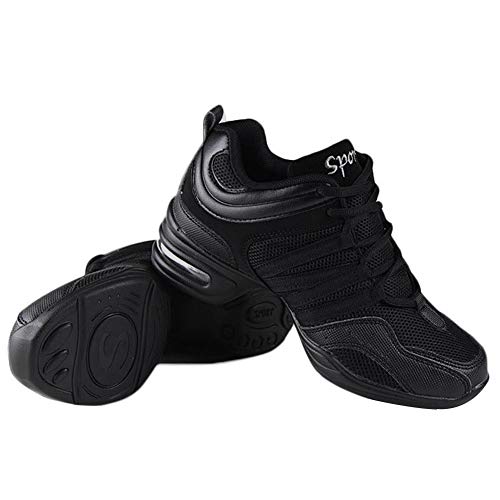 Daytwork Danza Deportes Zapatos Mujer - Lona Cordones Suela de Goma Zapatillas Informal Transpirables Calzado Jazz Contemporáneo Baile Running Aire Libre Sneaker (Los Zapatos Son más pequeños)