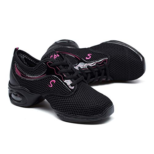 Daytwork Jazz Danza Deportes Zapatos Mujer - Mujeres Malla Suave Lona Split Suela Goma Cordones Zapatos Sneakers Moderno Teaching Entrenadores Practicidad