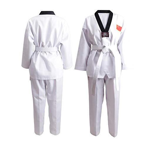 Daytwork Taekwondo Kimono Adult Niño - Cuello En V Hombre Dobok Trajes De Artes Marciales Sudadera Karate Aikido Judo Uniforme Kung Fu Entrenamiento Traje Manga Larga/Corta Algodón/Poliéster