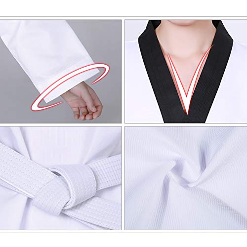 Daytwork Taekwondo Kimono Adult Niño - Cuello En V Hombre Dobok Trajes De Artes Marciales Sudadera Karate Aikido Judo Uniforme Kung Fu Entrenamiento Traje Manga Larga/Corta Algodón/Poliéster