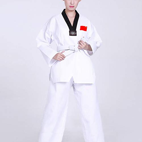 Daytwork Taekwondo Kimono Adult Niño - Cuello En V Hombre Dobok Trajes De Artes Marciales Sudadera Karate Aikido Judo Uniforme Kung Fu Entrenamiento Traje Manga Larga/Corta Algodón/Poliéster