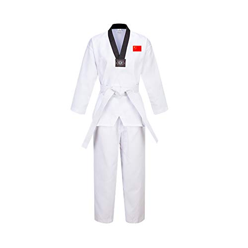 Daytwork Taekwondo Kimono Adult Niño - Cuello En V Hombre Dobok Trajes De Artes Marciales Sudadera Karate Aikido Judo Uniforme Kung Fu Entrenamiento Traje Manga Larga/Corta Algodón/Poliéster