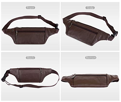 Dboar Riñonera Hombre Bolsa Cintura de Piel Vintage Bolsos para Teléfonos hasta 6 Pulgadas, Bolso Cinturón para Viajar, Hípica, Golf, Acampada