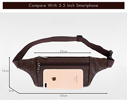 Dboar Riñonera Hombre Bolsa Cintura de Piel Vintage Bolsos para Teléfonos hasta 6 Pulgadas, Bolso Cinturón para Viajar, Hípica, Golf, Acampada Dboar Riñonera Hombre Bolsa Cintura de Piel Vintage Bolsos para Teléfonos hasta 6 Pulgadas, Bolso Cinturón para Viajar, Hípica, Golf, Acampada