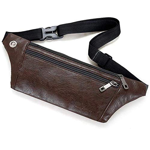 Dboar Riñonera Hombre Bolsa Cintura de Piel Vintage Bolsos para Teléfonos hasta 6 Pulgadas, Bolso Cinturón para Viajar, Hípica, Golf, Acampada