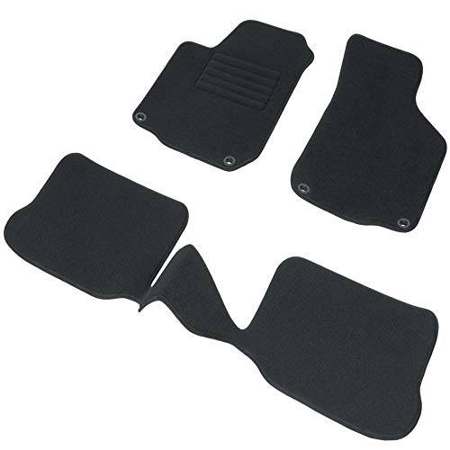 DBS Alfombrillas de Coche - A Medida - Alfombrillas para Coche - 3 uds. - Antideslizante - Moqueta en Negro 900 g/m² - Aspecto Terciopelo - Modelo Star - 1763202