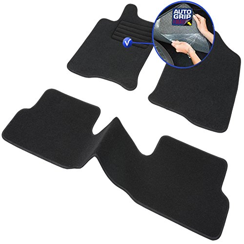 DBS Alfombrillas de Coche - A Medida - Alfombrillas para Coche - 3 uds. - Antideslizante - Moqueta en Negro 900 g/m² - Aspecto Terciopelo - Modelo Star - 1763190