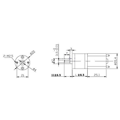 DC 12V Motor de Reduccin de Velocidad Motor de Engranaje de Turbina Motor de Reduccin de Alta Fuerza de Torsin con Dimetro Exterior 20MM 15/30/50/100/200RPM(12V 100RPM)