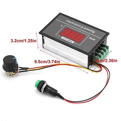 DC 6-60V 12V 24V 36V 48V 30A PWM Controlador de Velocidad del Motor de CC (PWM), con Interruptor y Display, Digital for se Utiliza para Controlar el Funcionamiento, Normal del Motor