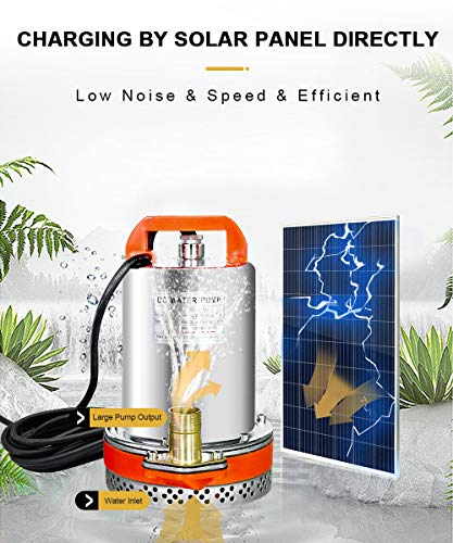 DC HOUSE - Sistema de Bombeo con energía Solar, Panel monocristalino + Bomba de Utilidad Sumergible + Controlador de 20 A para la irrigación del Agua