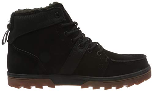 DC Shoes (DCSHI) Woodland-Sherpa Winter Boots for Men, Botas de Nieve Hombre, Black/Gum, 39 EU