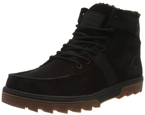 DC Shoes (DCSHI) Woodland-Sherpa Winter Boots for Men, Botas de Nieve Hombre, Black/Gum, 39 EU