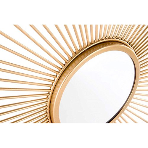 dcasa - Espejo de pared industrial dorado de metal para salon factory de 55 cm dcasa - Espejo de pared industrial dorado de metal para salon factory de 55 cm