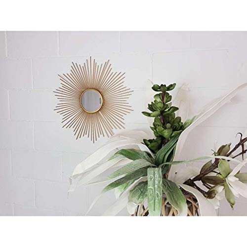 dcasa - Espejo de pared industrial dorado de metal para salon factory de 55 cm dcasa - Espejo de pared industrial dorado de metal para salon factory de 55 cm