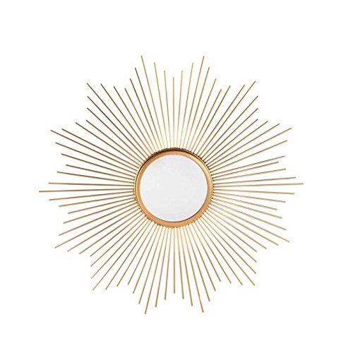 dcasa - Espejo de pared industrial dorado de metal para salon factory de 55 cm dcasa - Espejo de pared industrial dorado de metal para salon factory de 55 cm