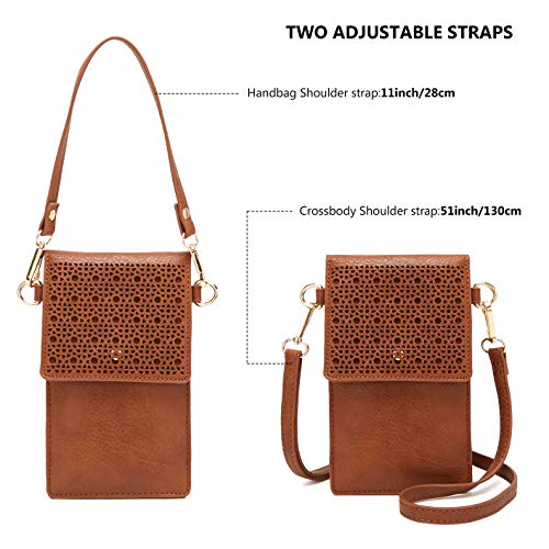 DCCN Bolso Bandolera móvil, Bolso pequeño Bandolera para Damas Mujeres Marrón DCCN Bolso Bandolera móvil, Bolso pequeño Bandolera para Damas Mujeres Marrón