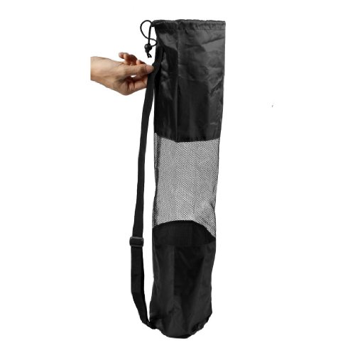 Dcolor Bolsa Portatil para Estera Cojin de Yoga Pilates, Centro de Malla - Negro