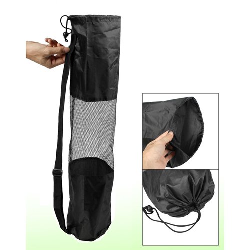 Dcolor Bolsa Portatil para Estera Cojin de Yoga Pilates, Centro de Malla - Negro