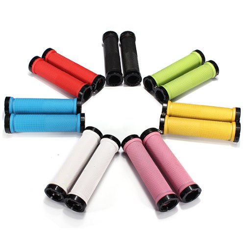 Dcolor Doble Carretera Montana MTB BMX de ciclo de la bici de la bicicleta de bloqueo en bloqueo del manillar Punos - Rojo Dcolor Doble Carretera Montana MTB BMX de ciclo de la bici de la bicicleta de bloqueo en bloqueo del manillar Punos - Rojo