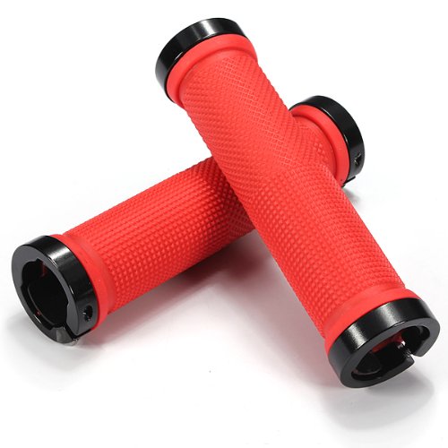 Dcolor Doble Carretera Montana MTB BMX de ciclo de la bici de la bicicleta de bloqueo en bloqueo del manillar Punos - Rojo Dcolor Doble Carretera Montana MTB BMX de ciclo de la bici de la bicicleta de bloqueo en bloqueo del manillar Punos - Rojo